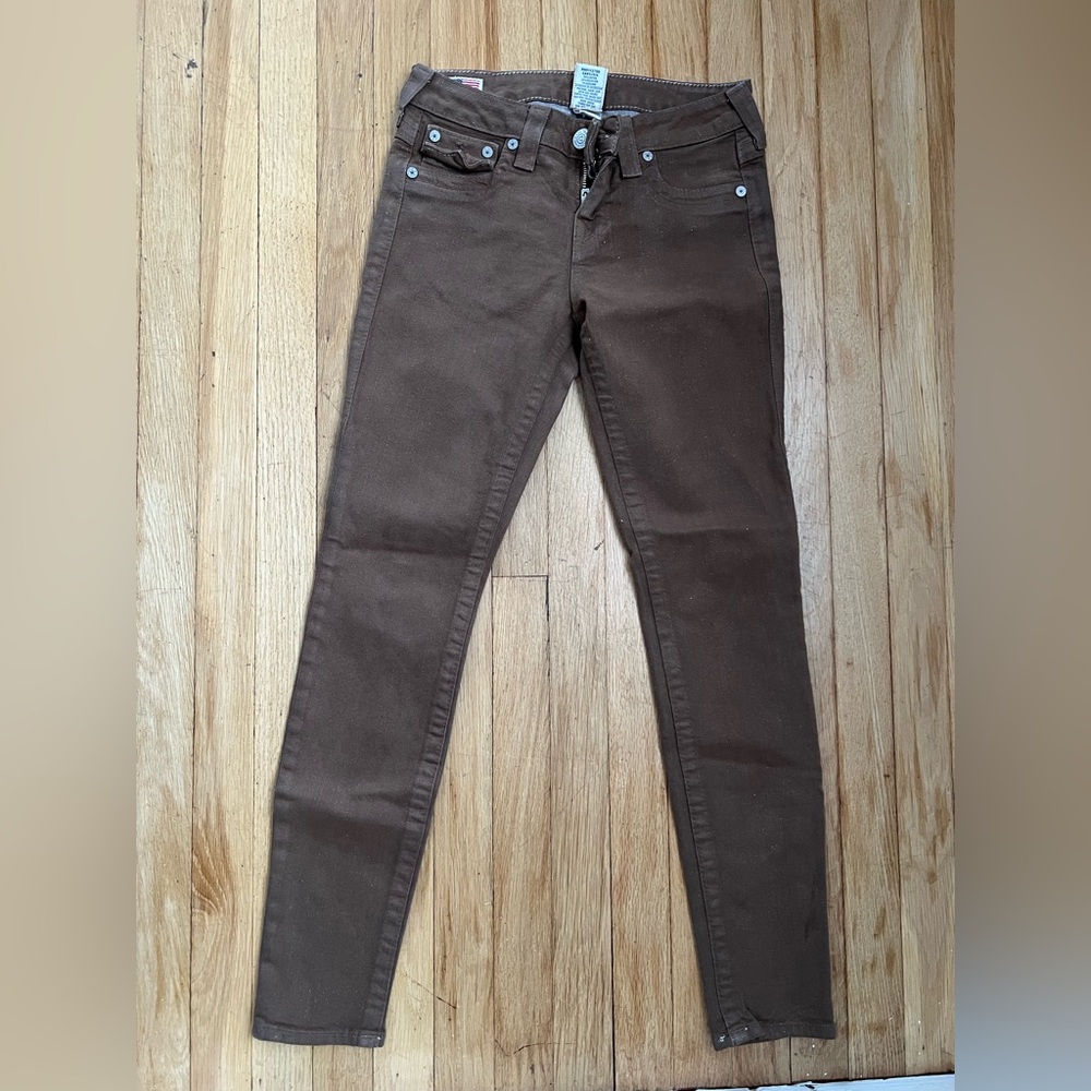 True Religion Women's Skinny Pants in Brown